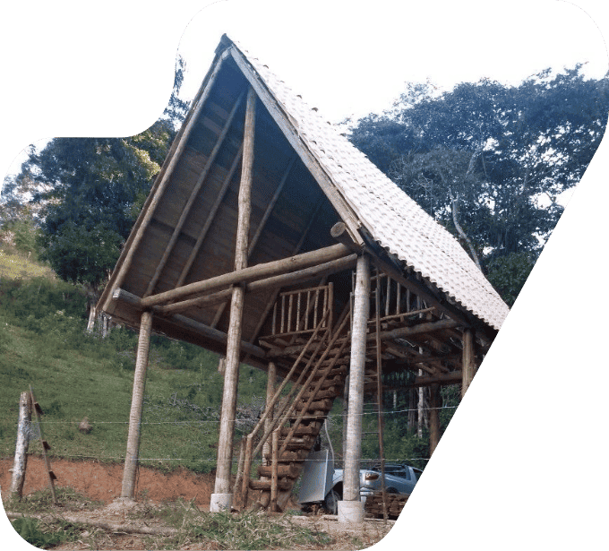 imagem chalé rústico de madeira com eucalipto tratado eucatratus